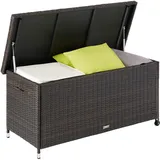 Tectake tectake® Auflagenbox Kiruna mit Kunststoffgeflecht, 120x55x61,5cm, 270l