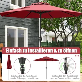 Costway Sonnenschirm Ø 250 cm Rot