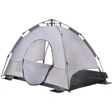 [en.casa] Strandmuschel Mullsjö Pop Up Strandzelt 215x135x140cm Grau