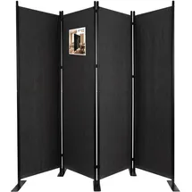 VOUNOT Vounot® Paravent Raumteiler 4 Teilig Freistehend Stoff Trennwand 228 x 30 x 164 cm Anthrazit
