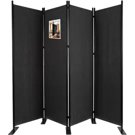 VOUNOT Vounot® Paravent Raumteiler 4 Teilig Freistehend Stoff Trennwand 228 x 30 x 164 cm Anthrazit
