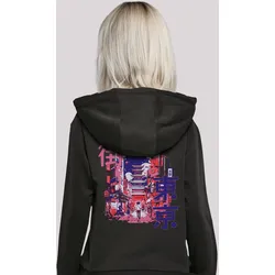 Kapuzenpullover F4NT4STIC "Tokio City", Damen, Gr. M, schwarz, Obermaterial: 65% Baumwolle, 35% Polyester, casual, relaxed fit, Langarm, Pullover, Hoodie, Warm, Bequem