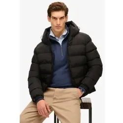 Superdry für Herren. M5011905A Sport Steppjacke mit Kapuze Sport schwarz (XXL), Lässig, Recyceltes Polyester, Nachhaltig