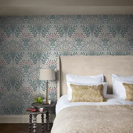 William Morris At Home Vliestapete Garden 53 cm 10 m blau