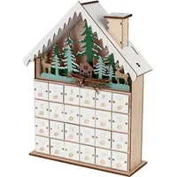 Livarno Home Weihnachts Adventskalender Holz LED Haus Kalender