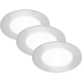 Di-Ka LED Einbauleuchte Slank 3er Set chrom-matt Ø 8,5 cm 3W, neutralweiß