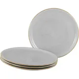 CreaTable Pizzateller Vintage Nature 33 cm grau 4er Set