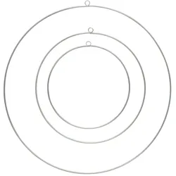 Dekoringe - Metallringe mit Aufhänge√∂sen - für DIY/zum Basteln - D: 50/40/30cm - silber - 3er Set
