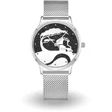 DUR Uhr 40er Küste Lavasand, Mesh Band Edelstahl