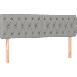 vidaXL Boxspringbett mit Matratze & LED Hellgrau 140x200 cm Stoff