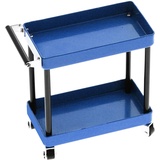 Akozon Mini-Werkzeugwagen Werkstatteinrichtung 2-Tier Werkzeug Trolley Werkzeugwagen für Räder Storage Trolley Mobile Workshop Garage Reparatur für 1/8 1/10 1/12 1/16 Scale Model (Blau)