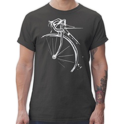 Shirtracer T-Shirt »Fahrrad vintage effekt - Fahrrad Bekleidung Radsport - Herren Premium T-Shirt« tshirt herren baumwolle fahrrädern - t-shirt männer vintage fahrrad grau 3XL