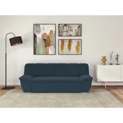 2-Sitzer DOMO COLLECTION "Splash, aktuelle Sitz- und Rückensteppung, komfortabel", blau (dunkelblau), B:211cm H:76cm T:96cm, 100% Polyester, Sofas, 2-Sitzer-Sofa Polstermöbel, flache Armlehnen zum Entspannen