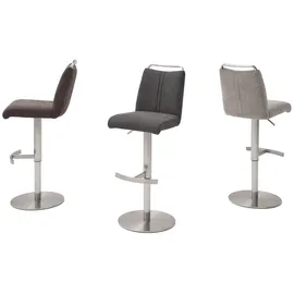 Robas Lund Barhocker Braun Stoffbezug drehbar 360°, Barstuhl höhenverstellbar, Giulia A