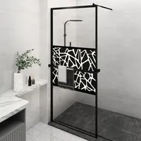 VidaXL Duschwand mit Ablage für Walk-In-Dusche Schwarz 100x195 cm