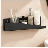 doporro Duschablage ohne Bohren 50 cm, Duschregal Schwarz Montage zum Kleben oder Bohren, rostfreier Badezimmer Organizer mit großer Kapazität, Shampoo Halterung für Dusche, Badewanne & Küche, Reglo-15