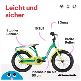 S'COOL S’COOL niXe 16 Zoll 1-Gang Grün