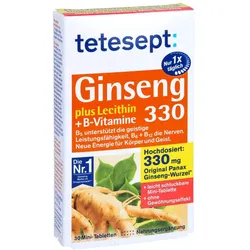 Tetesept Ginseng 330 plus Lecithin+B-Vitamine 30 St