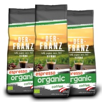 Der-Franz Espresso Bio Kaffee, Ganze Bohne, 3 x 500 g