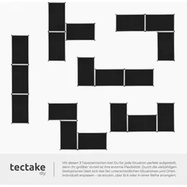 Tectake Tapeziertisch 300 x 60 x 73 - 94 cm 10 m Schwarz