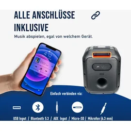 Fontastic Lizz, drahtloser Party-Lautsprecher, 60W, Mikrofon & LED