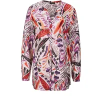 GOLDNER Kurzgröße: Verlängerte Viskosebluse mit Print in bunt / gemustert), | Gr.: 19