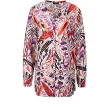 GOLDNER Kurzgröße: Verlängerte Viskosebluse mit Print in bunt / gemustert), | Gr.: 19