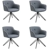 ab:stil.art.moebel Esszimmerstuhl Drehstuhl mit Armlehnen ocean schwarz Watson (4er Set)