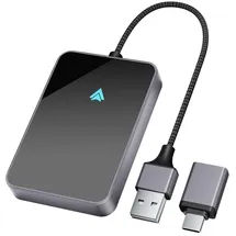 salcar Android Auto Wireless Adapter – 2025 | Wandelt kabelgebundenes in kabelloses um | Kompatibel mit Android 11 oder höher | USB-C/A | 5.8 GHz WiFi Kabelloser Auto-Dongle