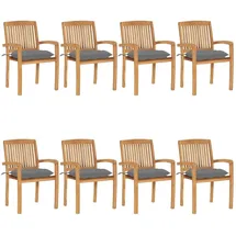 vidaXL Gartenstuhl 59,9 x 96,1 x 27,8 cm braun 8 St.