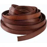 RUBY Lederband Flach,Lederriemen Flach,Lederbänder,Lederriemen Meterware,Lederband breit,Leder meterware (Braun Gelb-10mm*2mm)