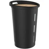 Eda Pelletbox Holz Kunststoff 38 l mit Rollen Schwarz
