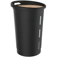 Eda Pelletbox Holz Kunststoff 38 l mit Rollen Schwarz