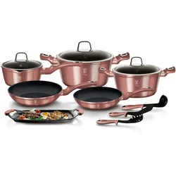 Berlinger Haus Induktionskochgeschirr 12-teilig, PFOA-frei, Antihaftbeschichtung, Aluminium, Auflaufformen, Bratpfannen, rosa BH-6044