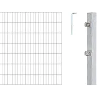 GAH Alberts Doppelstabmattenzaun 3000 x 140 cm Silber/Metall