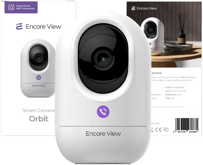 Neue intelligente WLAN-PTZ-Heimkamera 4 Mpx FHD 3x Zoom IR-Nachtsicht USB-C Encore View Orbit