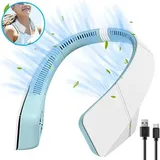 1800mAh Tragbar Nackenventilator 360° Hals Ventilator USB Halsventilator 3 Speed