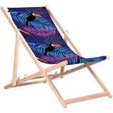 Strandliege Liegestuhl Gartenliege Buchenholz Toucan GreenBlue