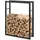 [en.casa] Kaminholzregal Täby Metall 80 x 25 x 100 cm Schwarz
