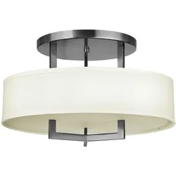 Hampton Deckenleuchte nickel antik, Schirm elfenbein Hinkley HK-HAMPTON-SF