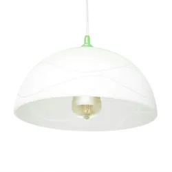 Licht-Erlebnisse Hängeleuchte ADANIA Grün Retro rund Wohnzimmer
