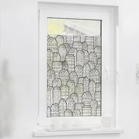 Lichtblick Fensterfolie Stadt, 1 St., blickdicht, strukturiertKlebepunkte, selbstklebend, Sichtschutz schwarz-weiß, Fensterfolie, 48916212-5