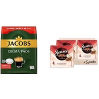 Jacobs Pads Crema Classic, 180 Senseo kompatible Kaffeepads UTZ-zertifiziert, 5er Vorteilspack, 5 x 36 Getränke & Senseo Pads Typ Cappuccino Baileys, 40 Kaffeepads, 5er Pack, 5 x 8 Getränke, 460 g