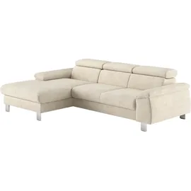 Cotta Ecksofa Komaris, Ecksofa, wahlweise mit RGB-LED-Beleuchtung und Bettfunktion/Bettkasten, weiß