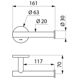 Delabie Wc-papierhalter f. 1 Rolle, Edelstahl pulverbeschichtet weiß