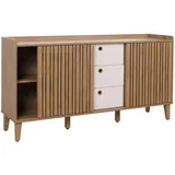 Mendler Sideboard HWC-M48 150 x 81 x 40 cm Beige / Weiß