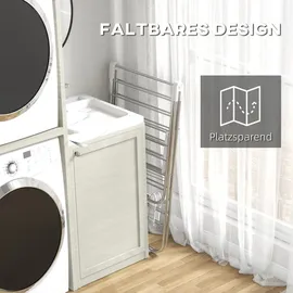 Homcom Wäscheständer 1,48 m Silber/Weiß