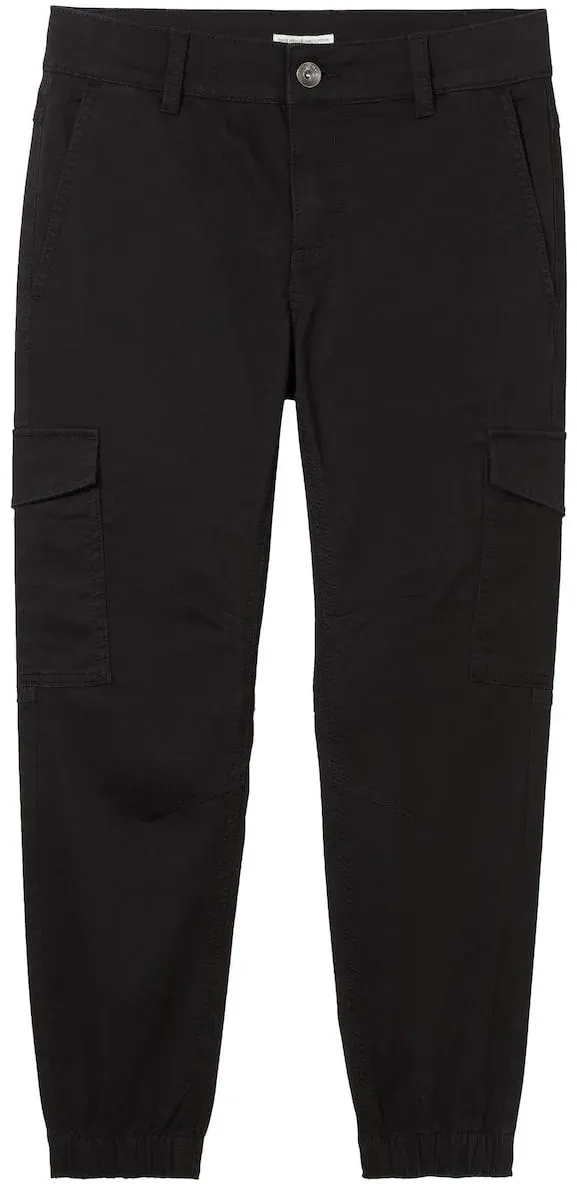 TOM TAILOR Jungen Cargo Hose mit aufgesetzten Taschen, schwarz, Uni, Gr. 134