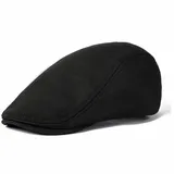 Coonoor Flat Cap Schirmmütze mit Schirm Schiebermütze Barett Cap schwarz