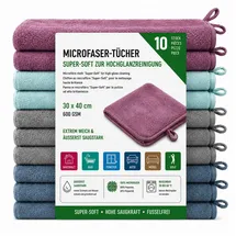 hh-haushalt Microfaser-Tuch Super-Soft zur Hochglanzreinigung 30 x 40 cm